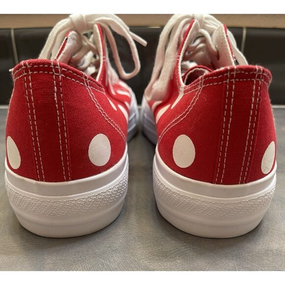 Disney Minnie Mouse Shoes Womens Size 11 Red White Polka Dot Canvas Converse Sty - Picture 7 of 13